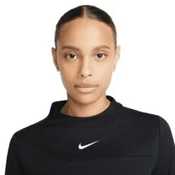 Nike Women's Dri-FIT UV Advantage Mock-Neck Top -Golf World Shop nike womens dri fit uv advantage mock neck top black detail itempicture