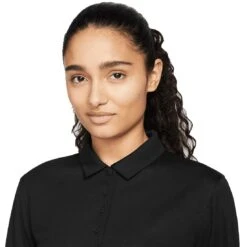 Nike Women's Dri-FIT Victory Long Sleeve Polo -Golf World Shop nike womens dri fit victory long sleeve polo black detail2 itempicture