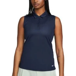 Nike Women's Dri-FIT Victory Sleeveless Polo -Golf World Shop nike womens dri fit victory sleeveless polo obsidian front itempicture