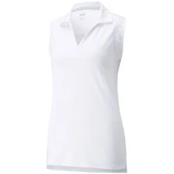 Puma Women's CLOUDSPUN Coast Sleeveless Polo 14 Puma Women's CLOUDSPUN Coast Sleeveless Polo -Golf World Shop puma 2022 womens cloudspun coast sleeveless polo white itempicture