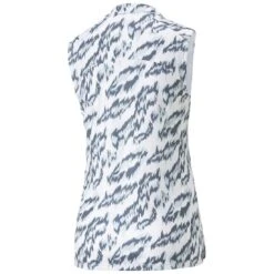 Puma Women's MATTR Animal Sleeveless Polo 7 Puma Women's MATTR Animal Sleeveless Polo -Golf World Shop puma 2023 womens mattr animal sleeveless polo bright white evening sky back itempicture