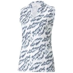 Puma Women's MATTR Animal Sleeveless Polo 6 Puma Women's MATTR Animal Sleeveless Polo -Golf World Shop puma 2023 womens mattr animal sleeveless polo bright white evening sky itempicture