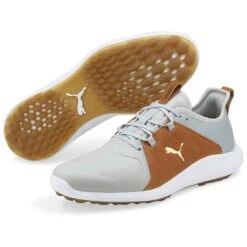 Puma Ignite Fasten8 Crafted Golf Shoes High Rise/Gold/Leather Brown -Golf World Shop puma ignite fasten8 crafted golf shoes high rise gold leather brown beauty itempicture