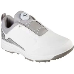 Skechers GO GOLF Torque Twist Golf Shoes White/Grey -Golf World Shop skechers go golf torque twist golf shoes white grey front itempicture