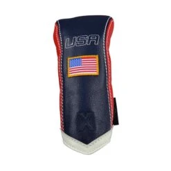 Sun Mountain Leather Hybrid Headcover -Golf World Shop sun mountain leather hybrid headcover navy red white