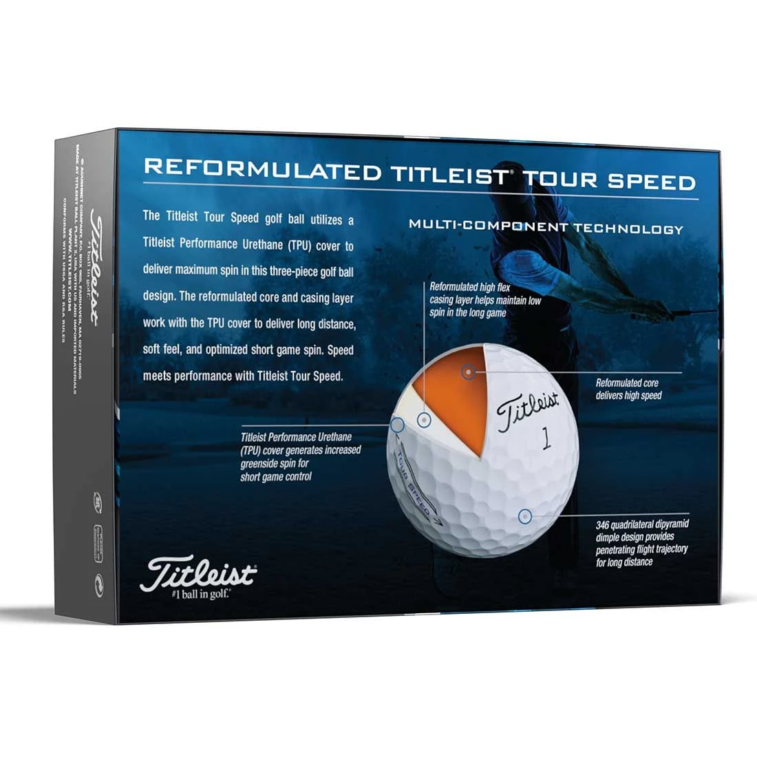 Titleist Tour Speed White Golf Balls 6 Titleist Tour Speed White Golf Balls - Image 4