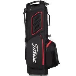 Titleist Hybrid 5 Stand Bag -Golf World Shop titleist 2023 hybrid 5 stand bag black black red back itempicture