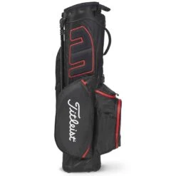 Titleist Players 4 Stadry Stand Bag -Golf World Shop titleist 2023 players 4 stadry stand bag black black red back itempicture