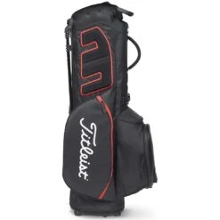 Titleist Players 5 Stand Bag -Golf World Shop titleist 2023 players 5 stand bag black black red back itempicture