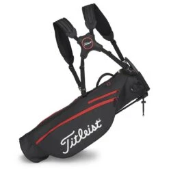 Titleist Premium Carry Bag -Golf World Shop titleist 2023 premium carry bag black black red straps itempicture