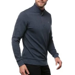 TravisMathew Cloud Quarter Zip 2.0 -Golf World Shop travismathew cloud quarter zip 2 0 heather blue side itempicture