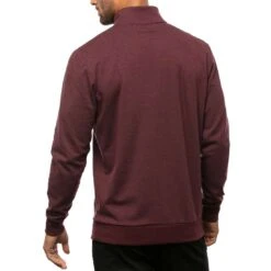 TravisMathew Cloud Quarter Zip 2.0 -Golf World Shop travismathew cloud quarter zip 2 0 heather dark red back itempicture