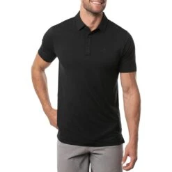 TravisMathew The Heater Polo -Golf World Shop travismathew the heater polo black front itempicture