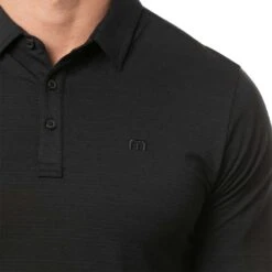 TravisMathew The Heater Polo -Golf World Shop travismathew the heater polo black logo itempicture