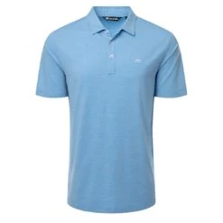 TravisMathew The Heater Polo -Golf World Shop travismathew the heater polo heather heritage blue front itempicture