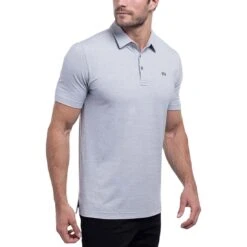 TravisMathew The Heater Polo -Golf World Shop travismathew the heater polo heather microchip side itempicture