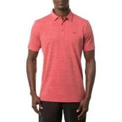 TravisMathew The Heater Polo -Golf World Shop travismathew the heater polo heather scooter front itempicture
